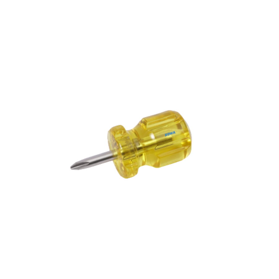 ไขควงป้อมแฉกขนาดกลางด้ามพลาสติก (Stubby Screwdriver (+))